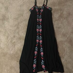 Black dress with floral accents by Juniper Blu (purchased at South Moon Under)